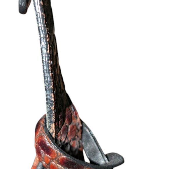 Vintage Brahmin Solid Dark Nylon Croc Style Leather Handle Accents Shoulder Bag - Picture 12 of 16